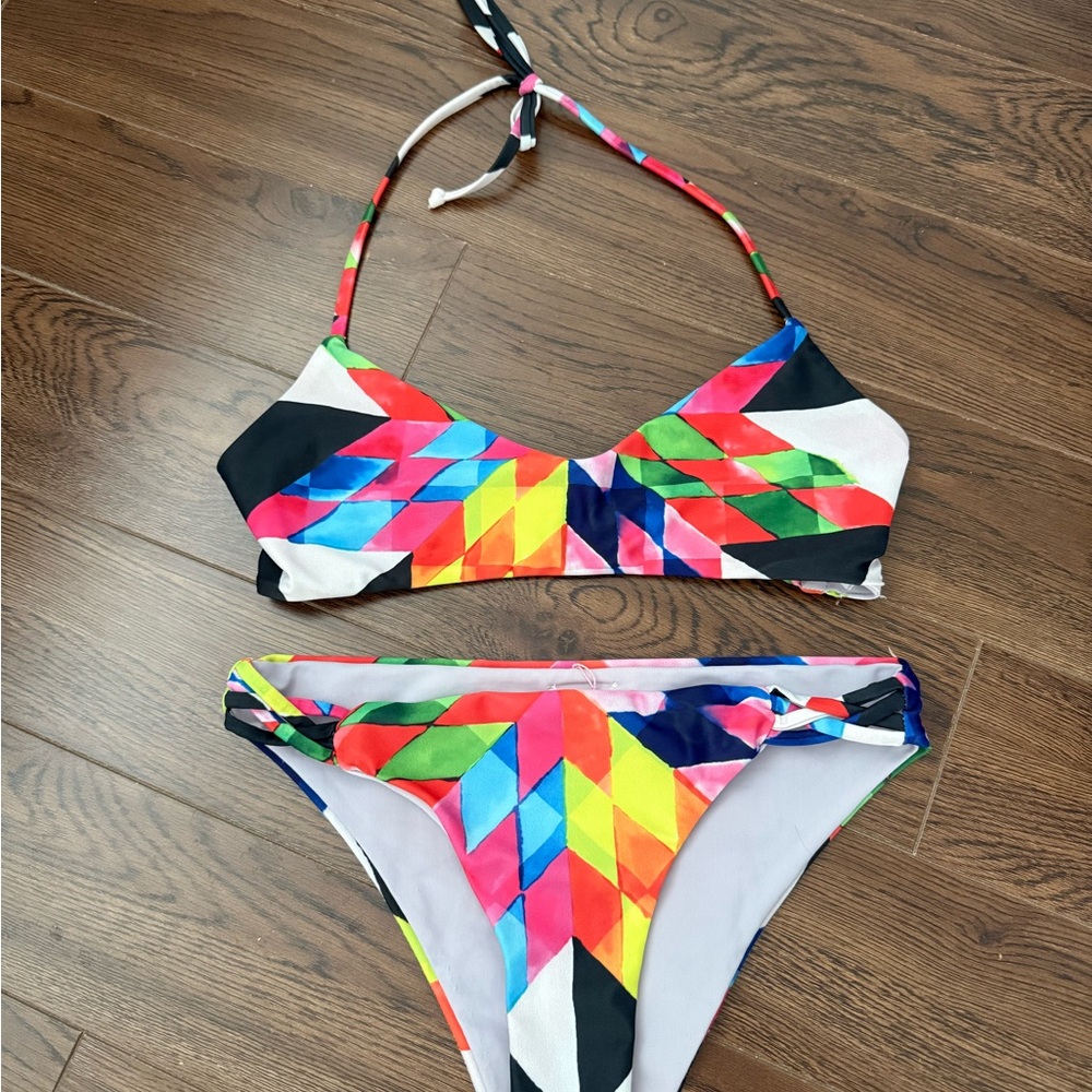 Mara Hoffman Multicolor Geometric Bikini